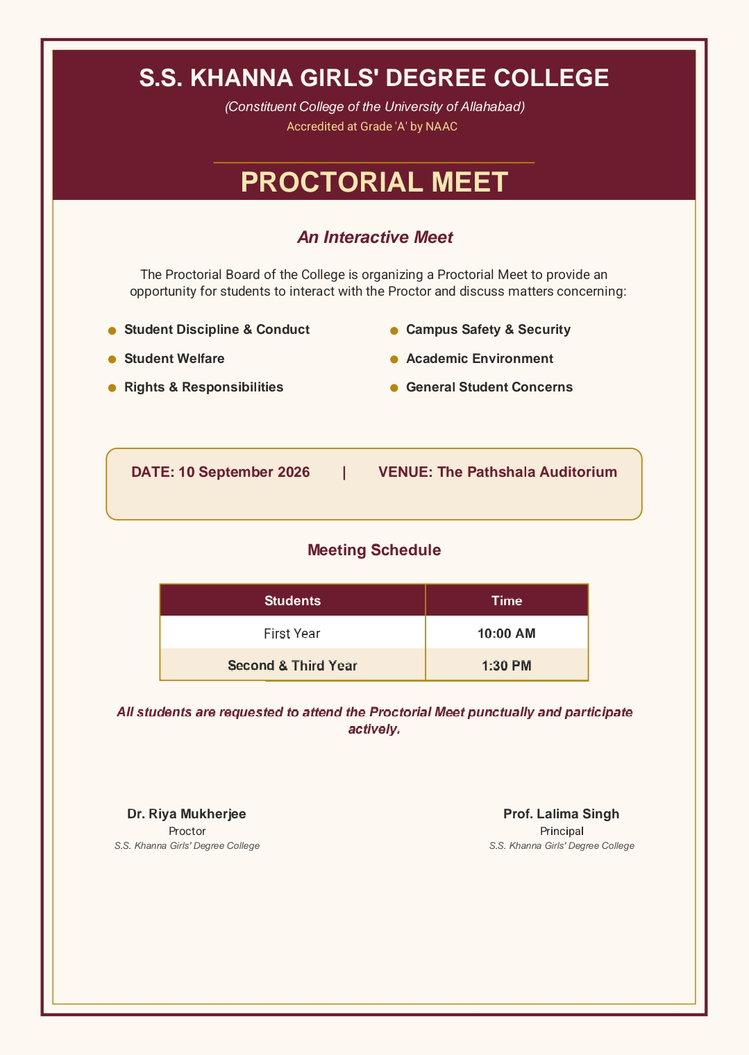 Proctorial Board Meet